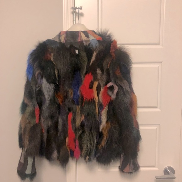 Recycled genuine luxurious fox fur jacket - Picture 3 of 8